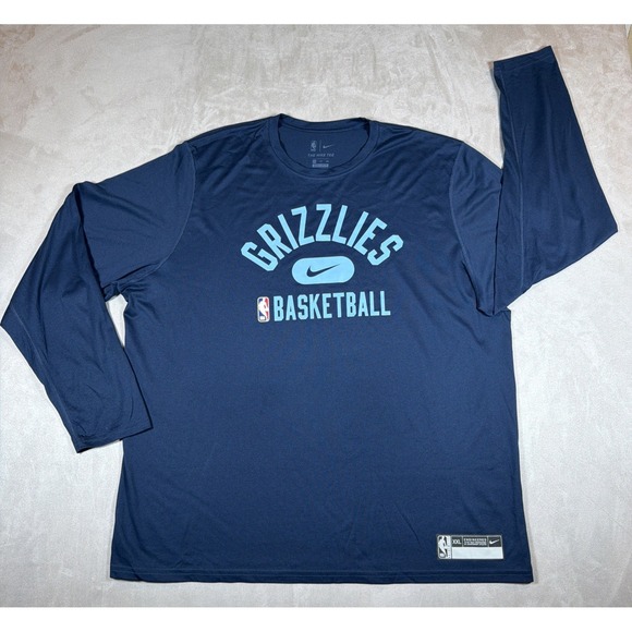 Nike Other - Nike Memphis Grizzlies Basketball Dri-FIT Long Sleeve Shirt Men's 2XL Blue NBA